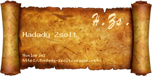 Hadady Zsolt névjegykártya